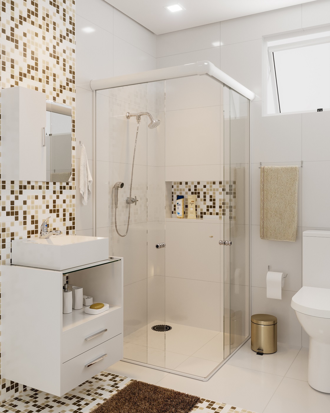 Pastilhas: O Ponto Focal que Transforma o Banheiro - inspiração 1