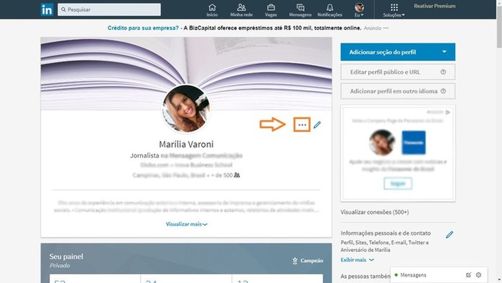 Adicionando Habilidades Relevantes e Recomendações - inspiração 2
