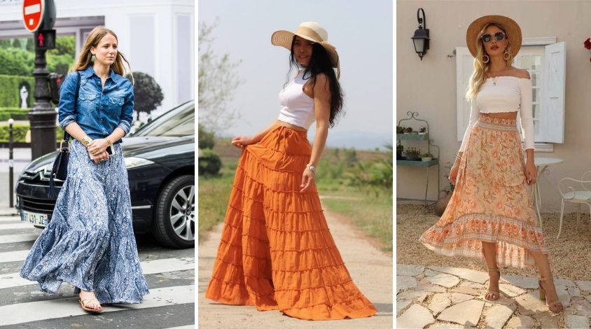 Saias Longas e Fluidas: A Base do Conforto e da Elegância Boho - inspiração 2