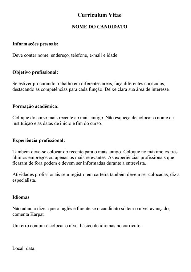 Experiências Irrelevantes ou Muito Antigas: Foco no que importa para a vaga. - inspiração 2