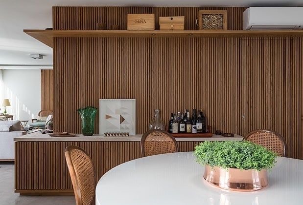 20 ideias de painel ripado para cozinha moderna