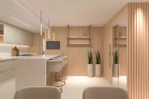 20 ideias de painel ripado para cozinha moderna