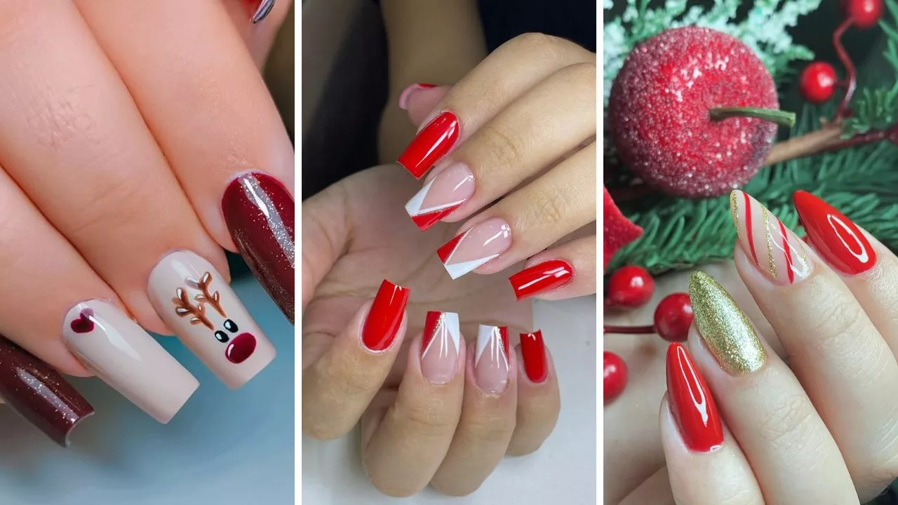 50 ideias unhas brancas e vermelhas para festas