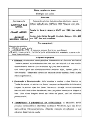 atividade arte abaporu