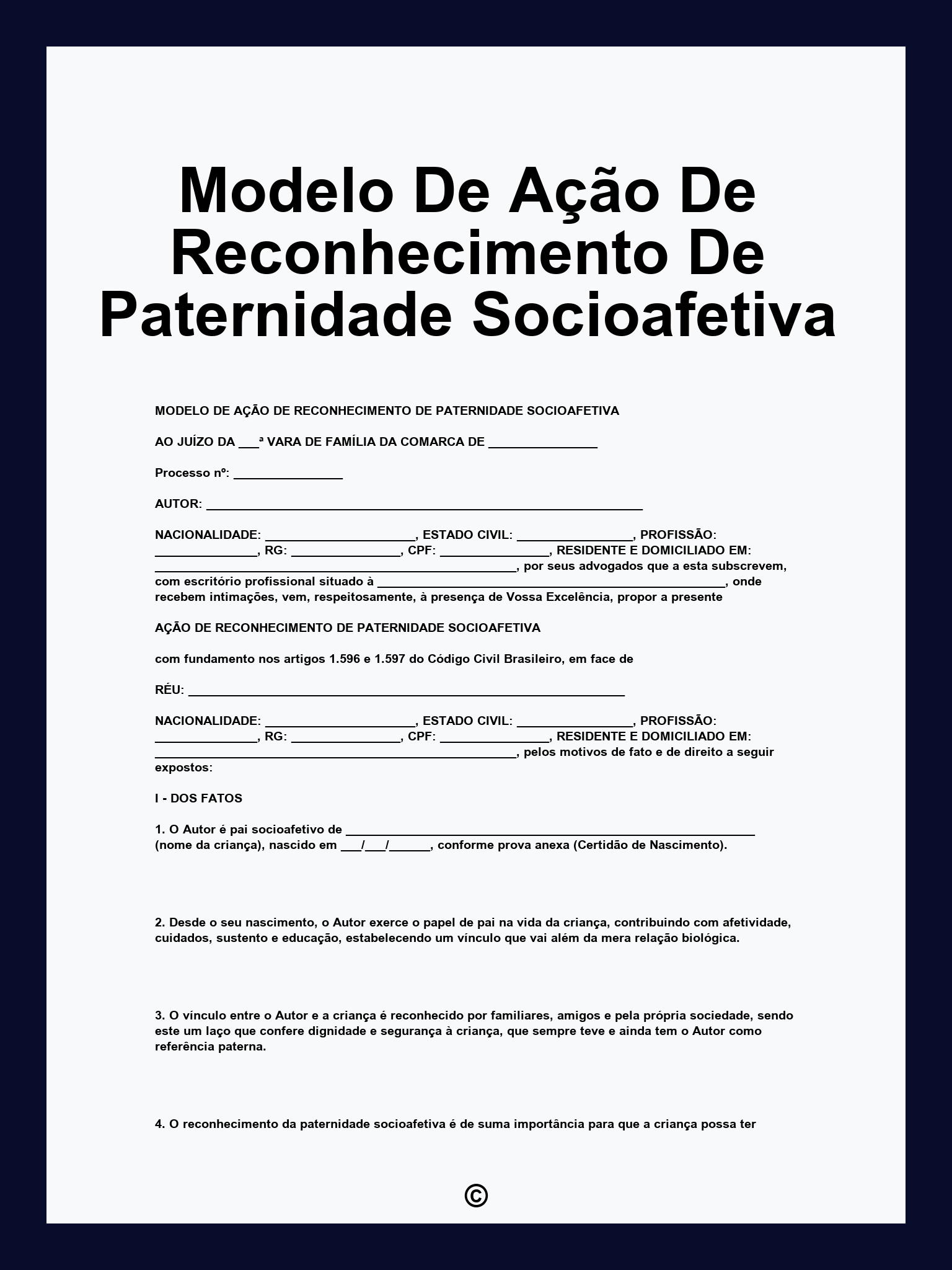 Ação de reconhecimento de paternidade socioafetiva