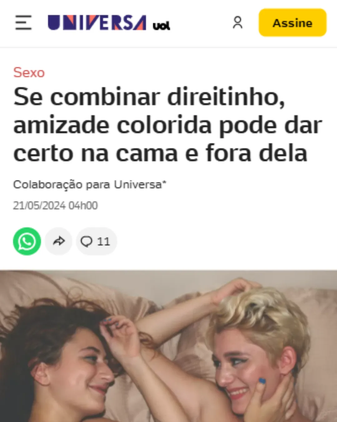 amizade colorida sexo