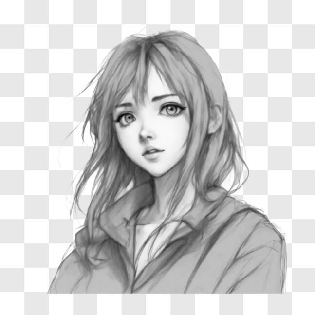 anime feminino cabelo preto desenho