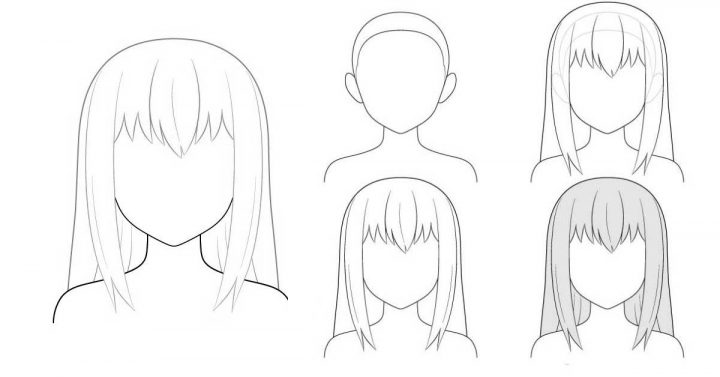anime feminino cabelo preto desenho