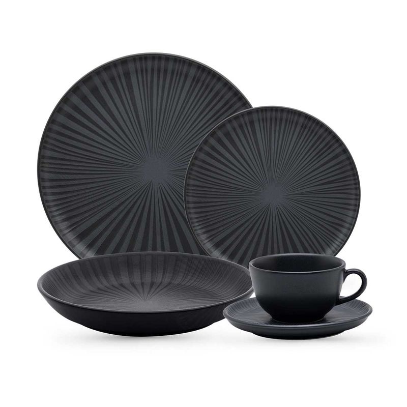 aparelho de jantar preto