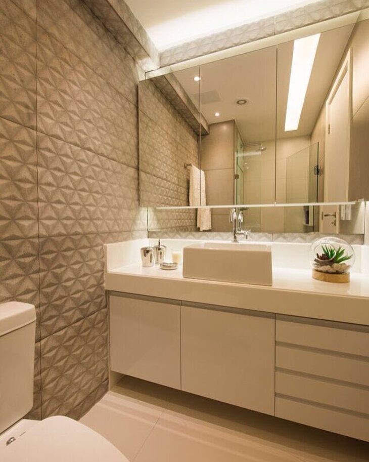 ideias de armário com espelho para banheiro pequeno