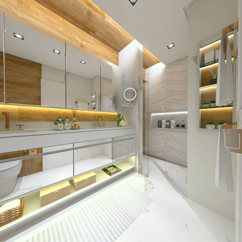 armário de banheiro pequeno suspenso vs. de chão