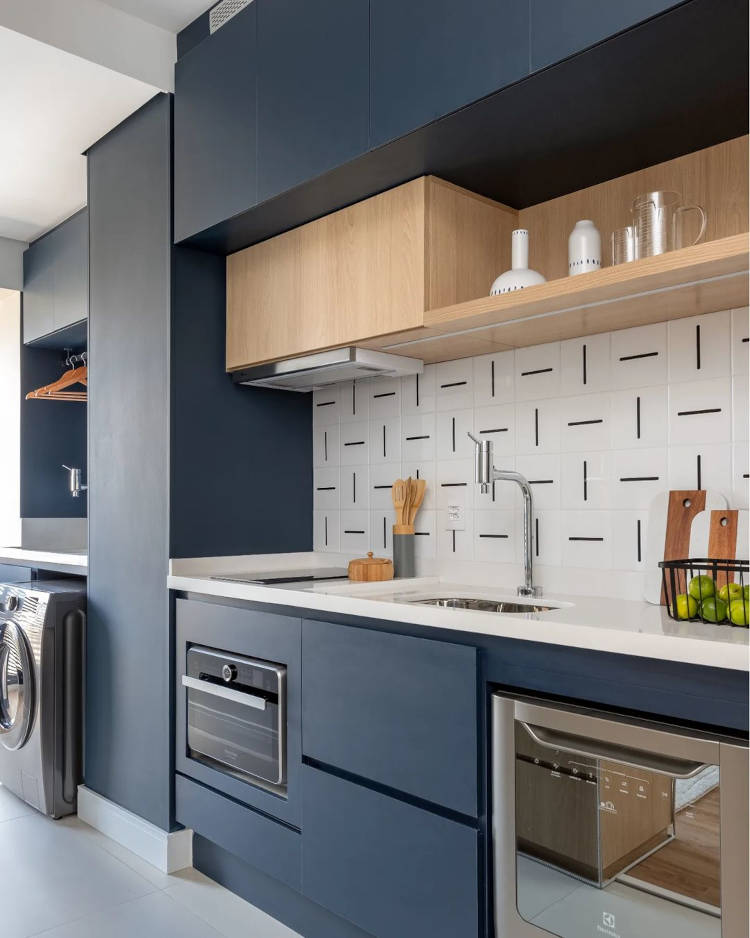 Guia completo para escolher seu armário de cozinha azul