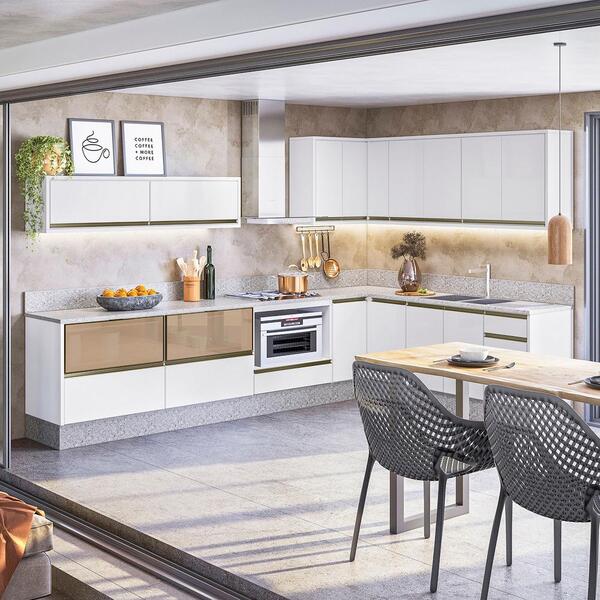 armário aéreo cozinha vidro reflecta bronze pequeno