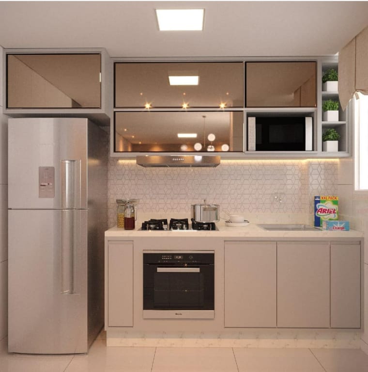 armário cozinha espelhado ou vidro comum qual escolher