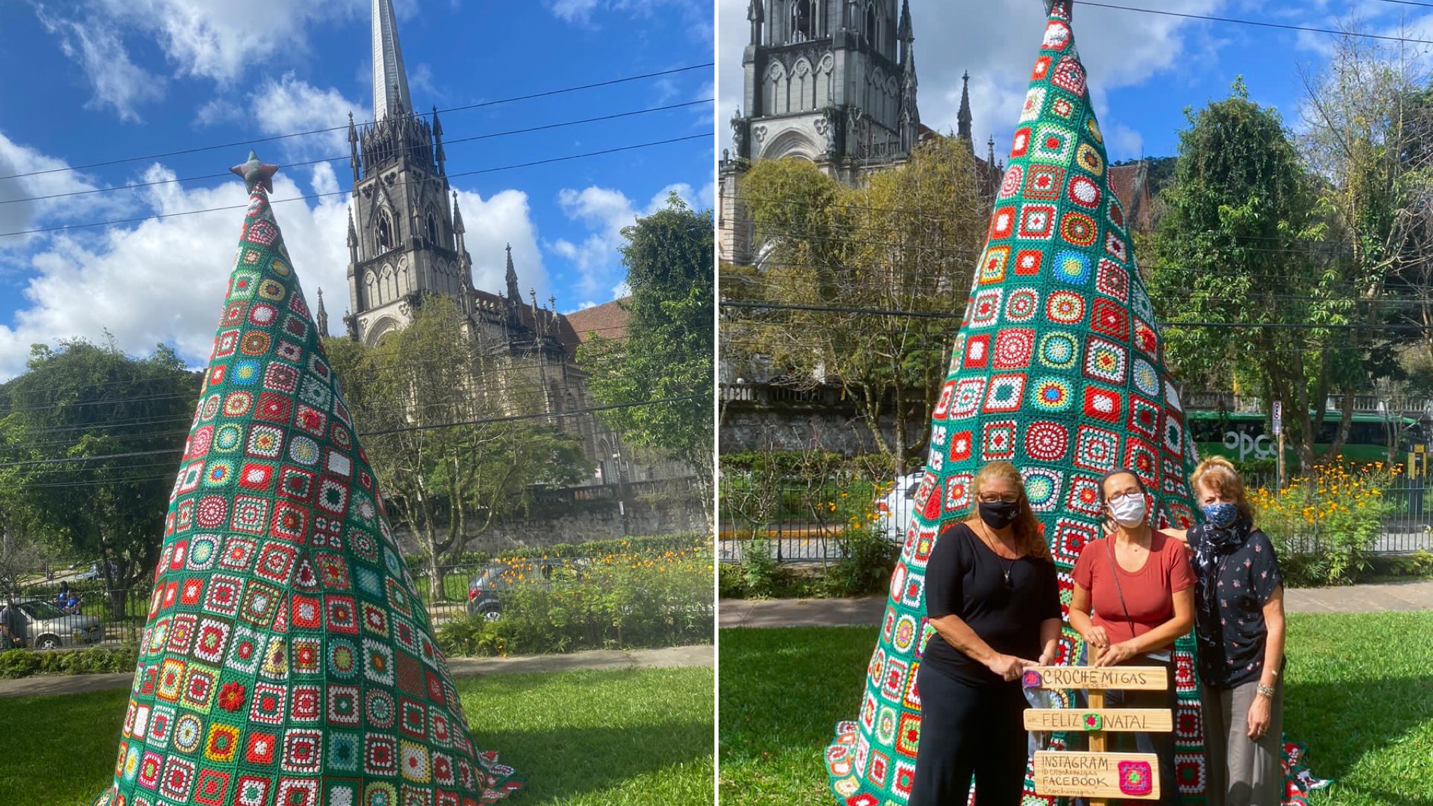 5 tutoriais de árvores de natal em crochê para todos os níveis