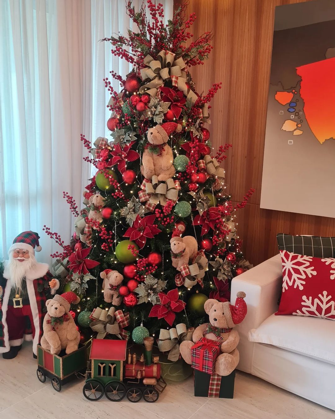 ideias de decoração para árvore de natal grande