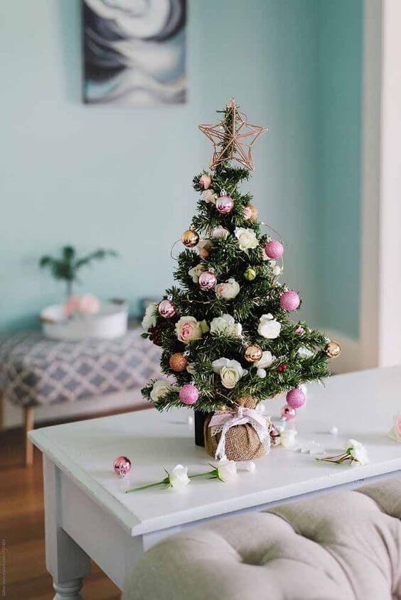 ideias de decoração para árvore de natal pequena