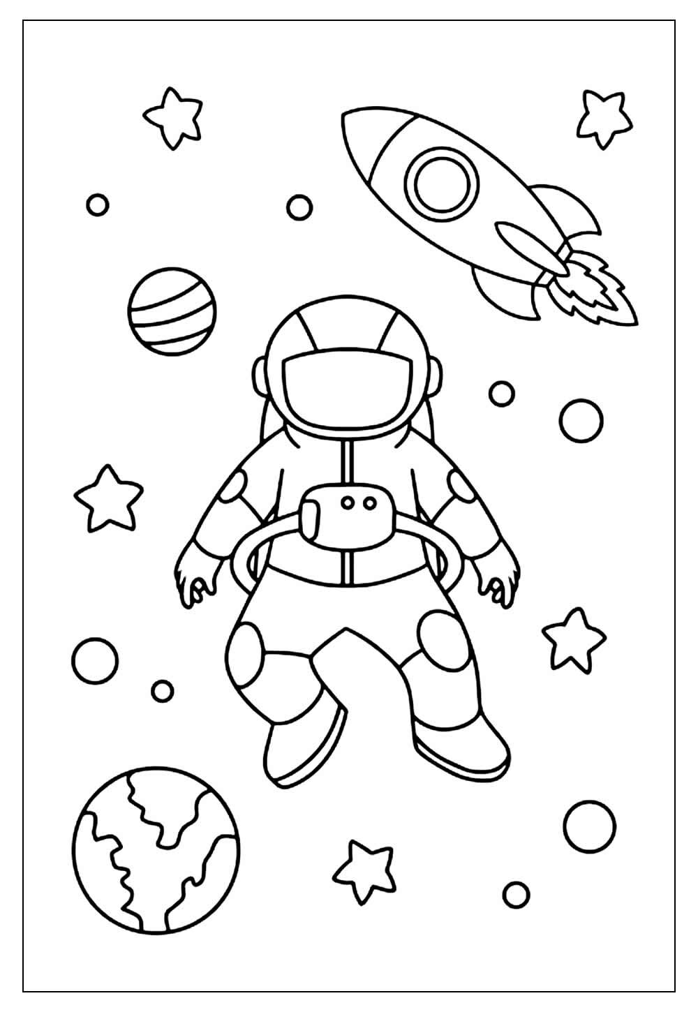 desenho realista de astronauta
