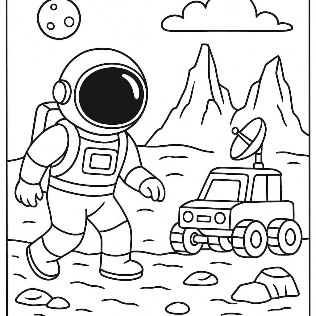 astronauta cartoon para colorir