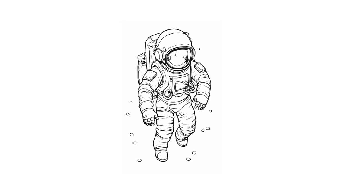 pintar astronauta no espaço