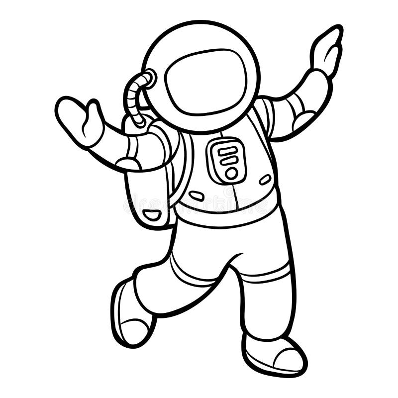 astronauta em missão para colorir