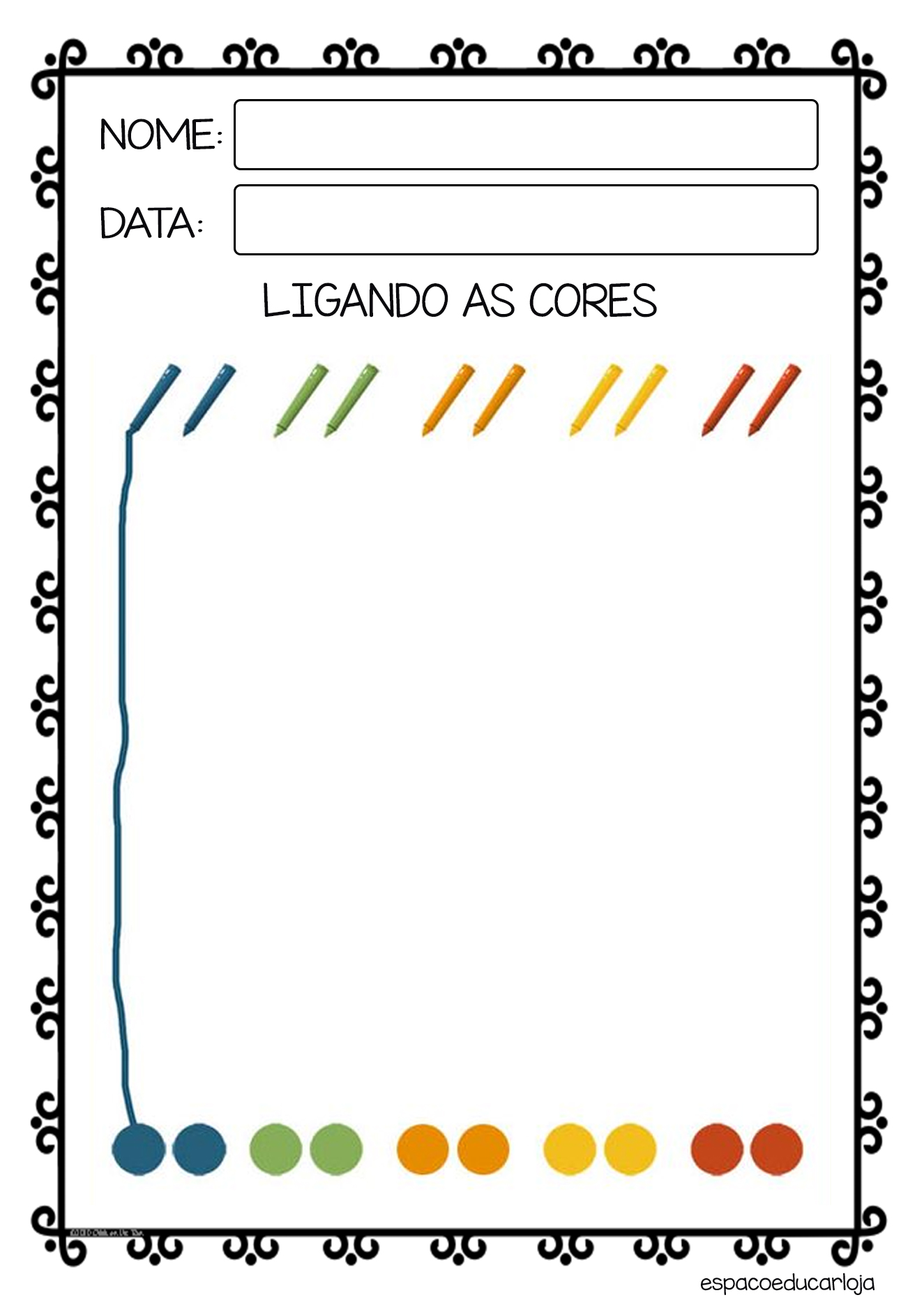 folhas de atividades sobre cores para imprimir