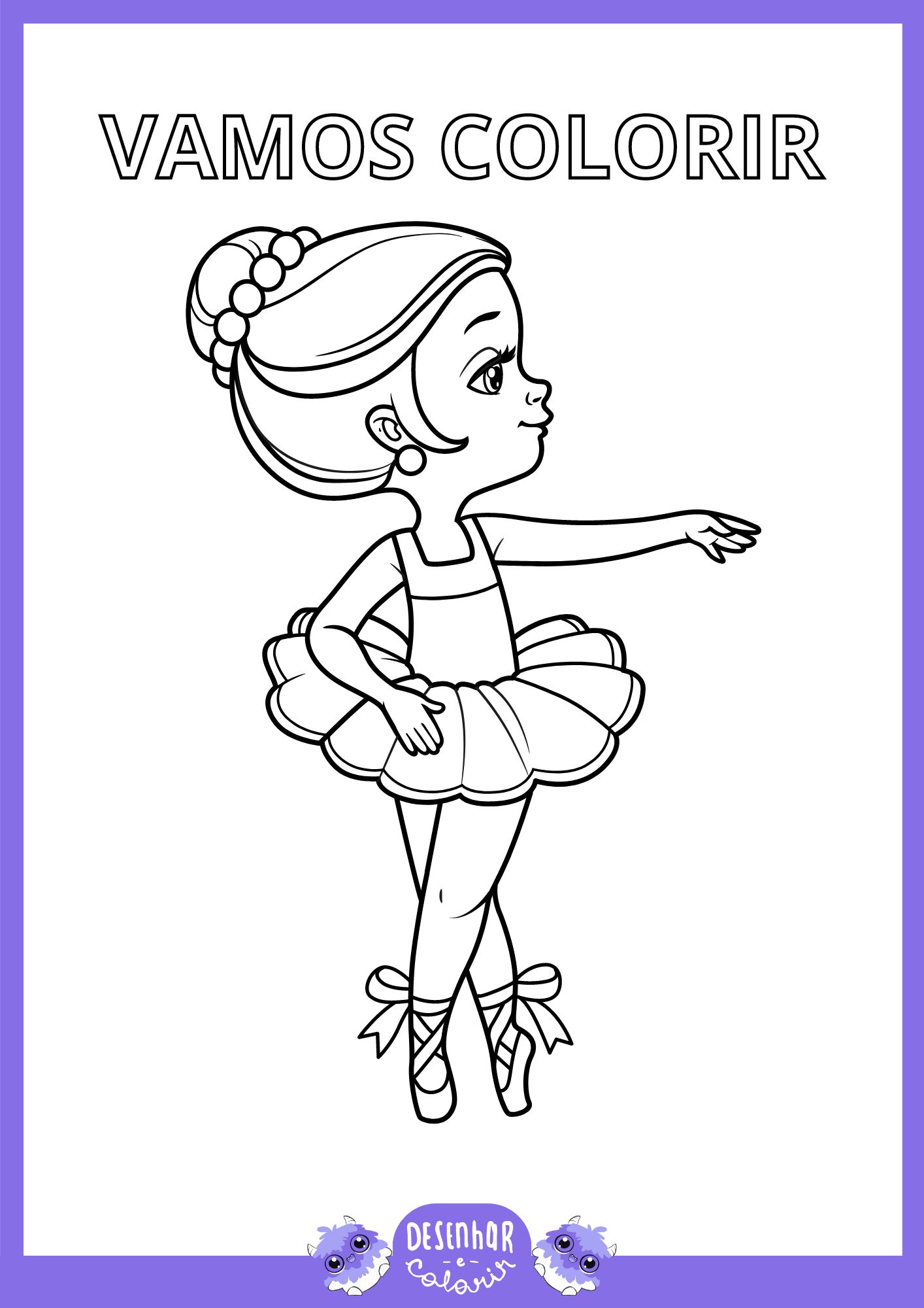 bailarina sapatilha de ponta para colorir