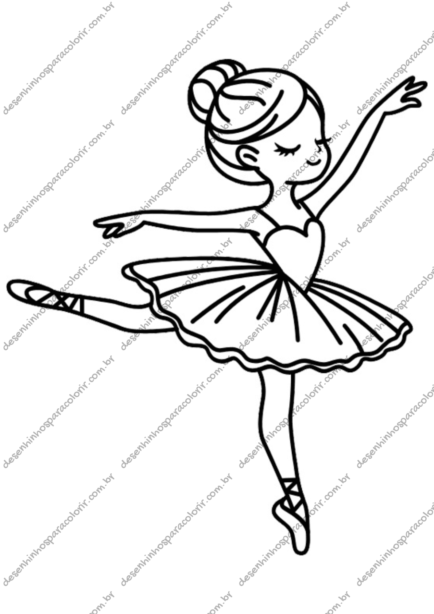atividade de colorir bailarina