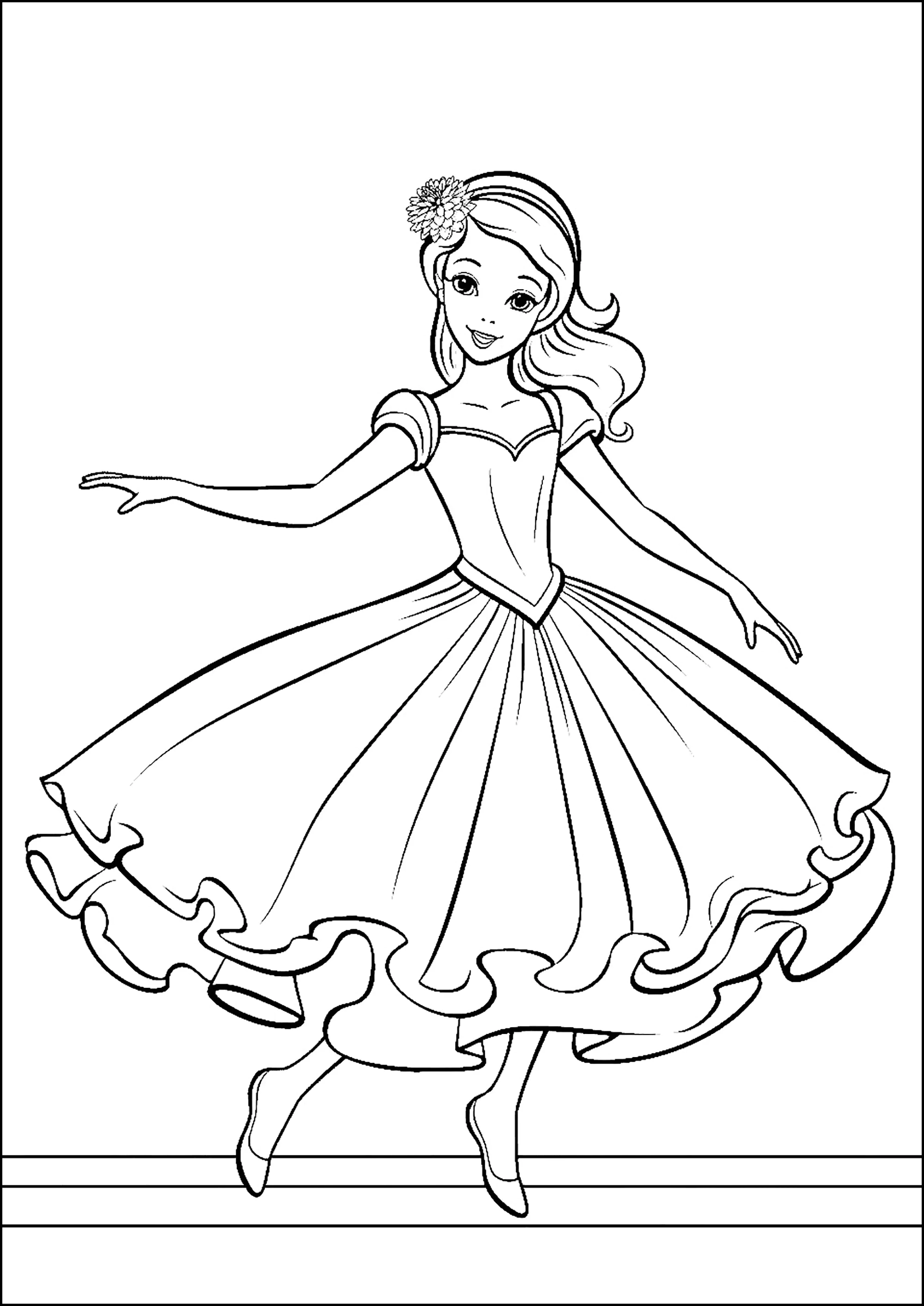 bailarina em aquarela para colorir