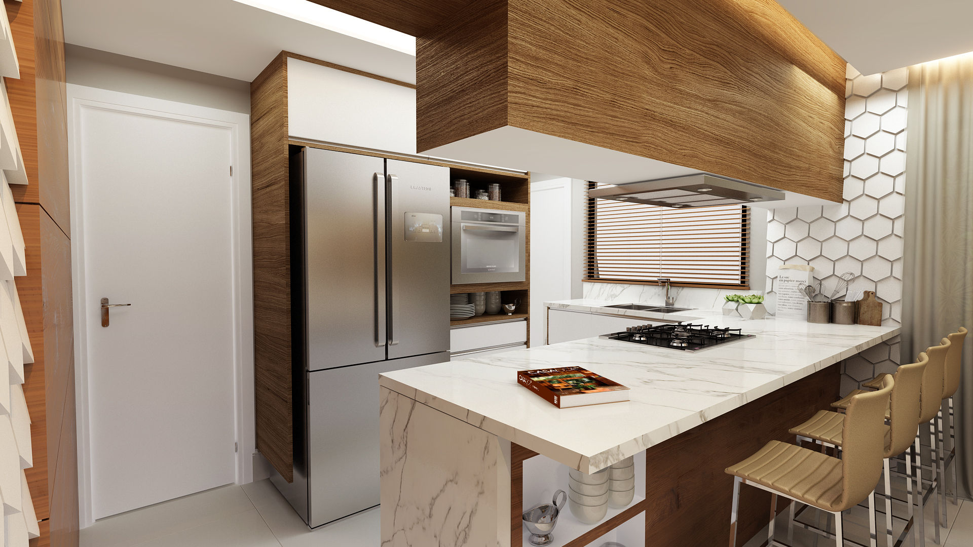 ideias bancada cozinha moderna granito concreto