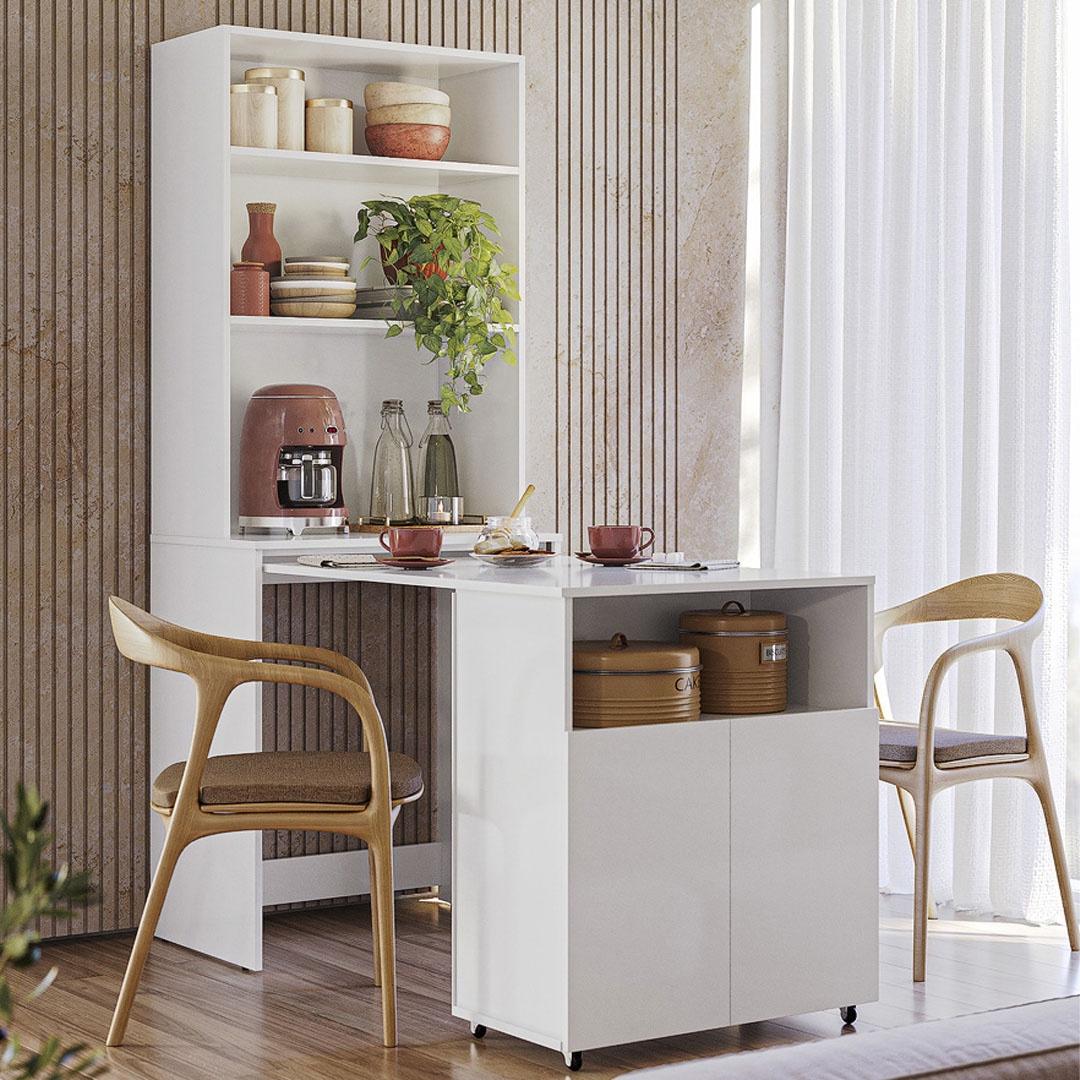 bancada de cozinha com mesa