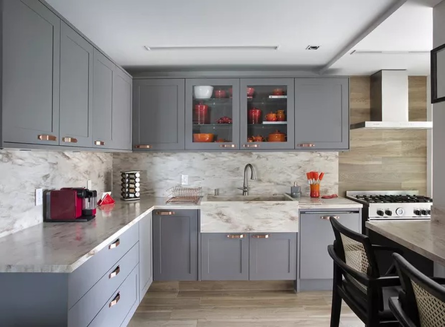 bancada de corian para cozinha inspiração