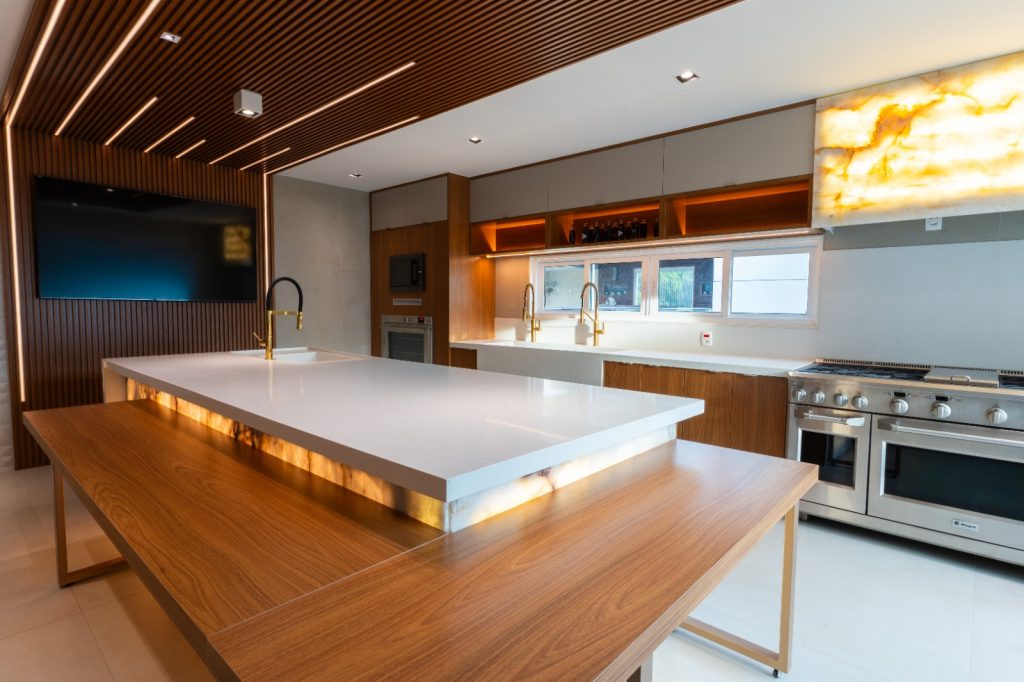 bancada de cozinha de corian