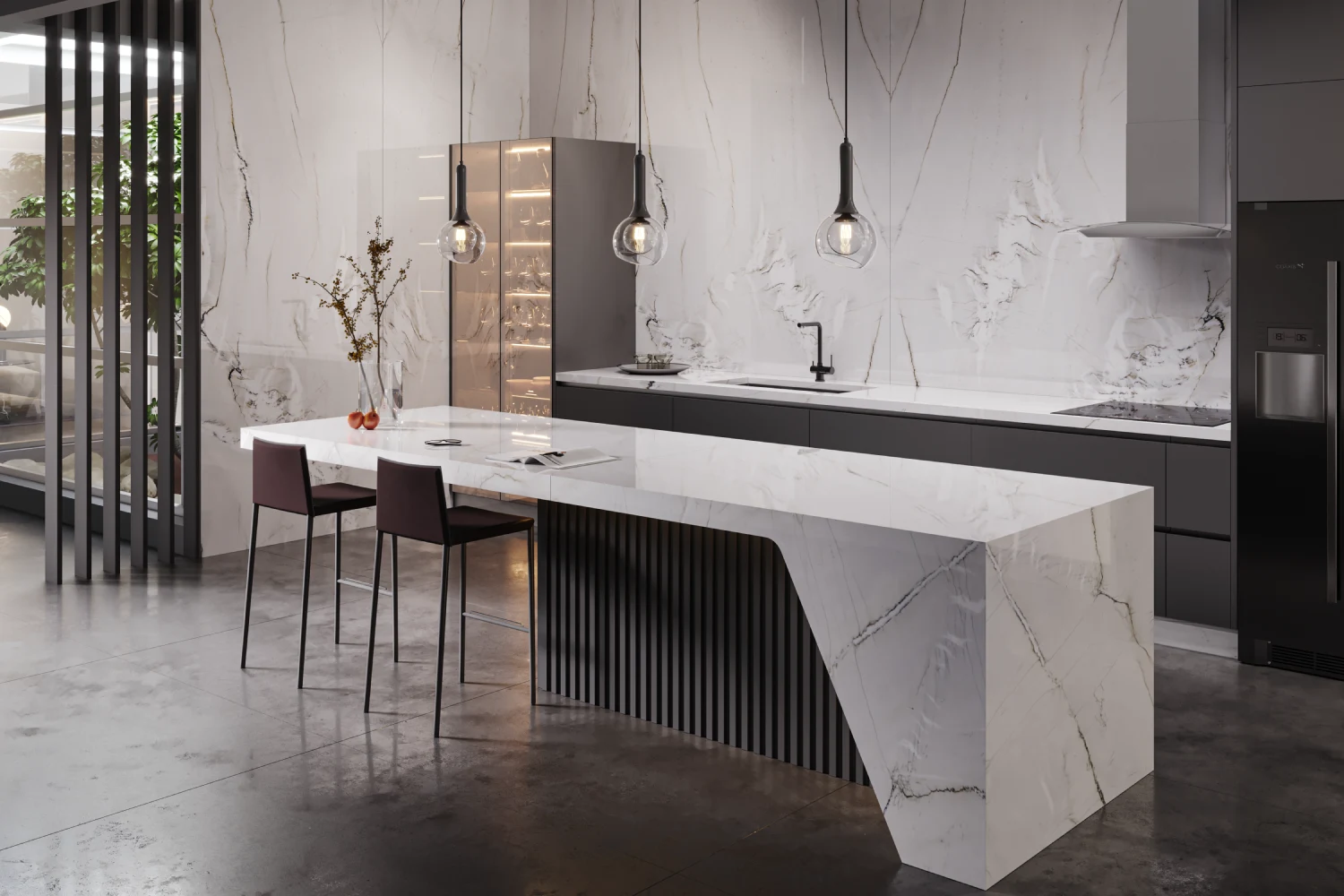 ideias de cozinha com bancada quartzo cinza