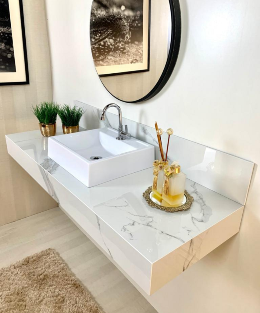 bancada de porcelanato para banheiro