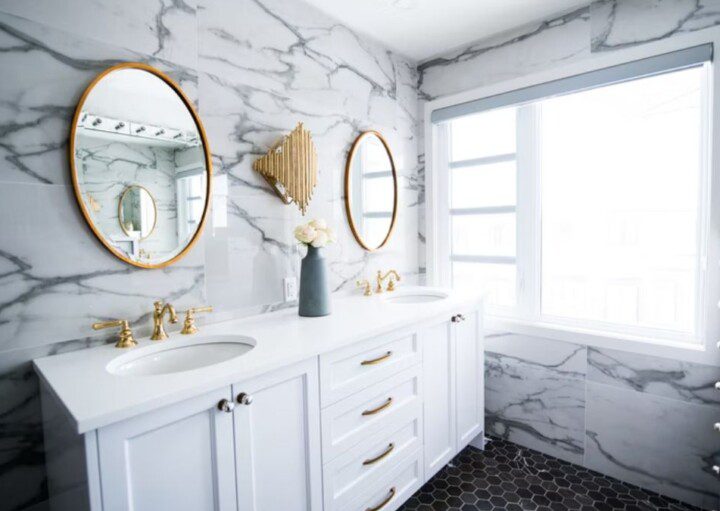 inspiração bancada banheiro pequena moderna