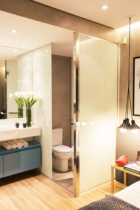 banheiro aberto para o quarto