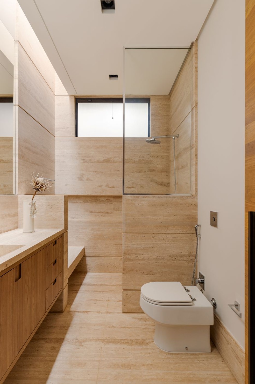 ideias de decoração banheiro bege simples