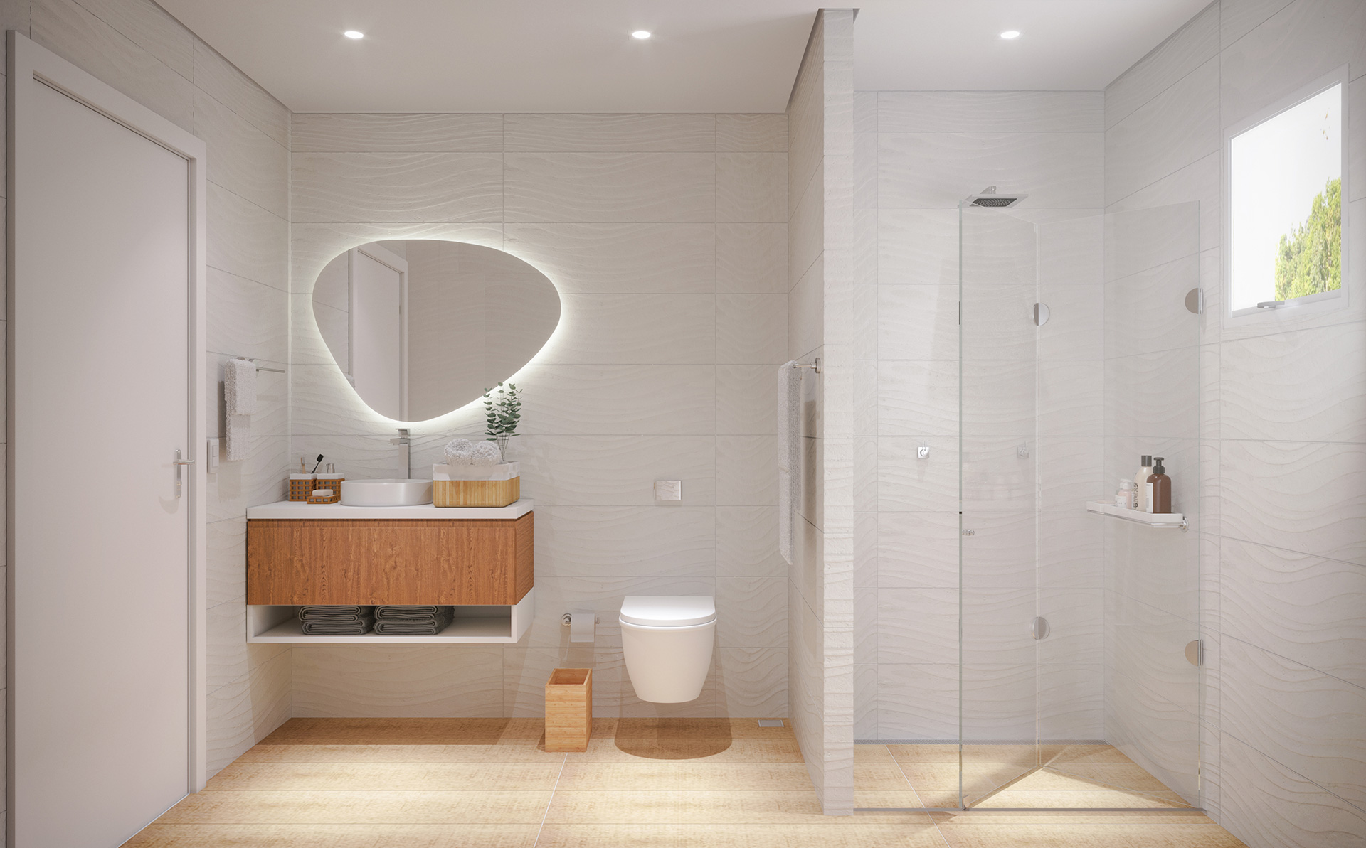 ideias banheiro branco madeira pequeno