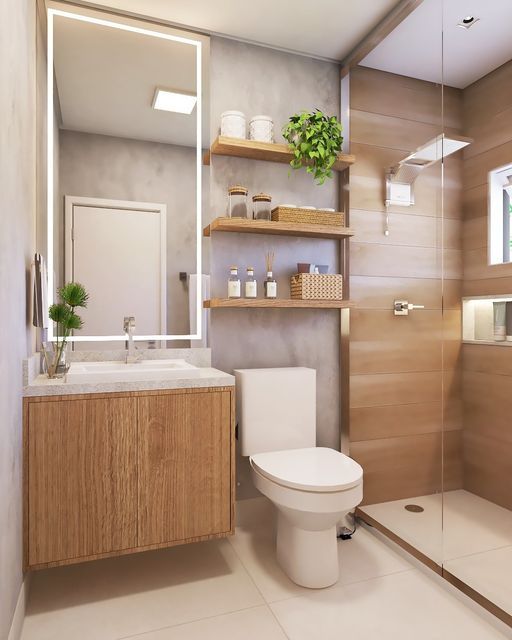 gabinete freijó bancada branca banheiro