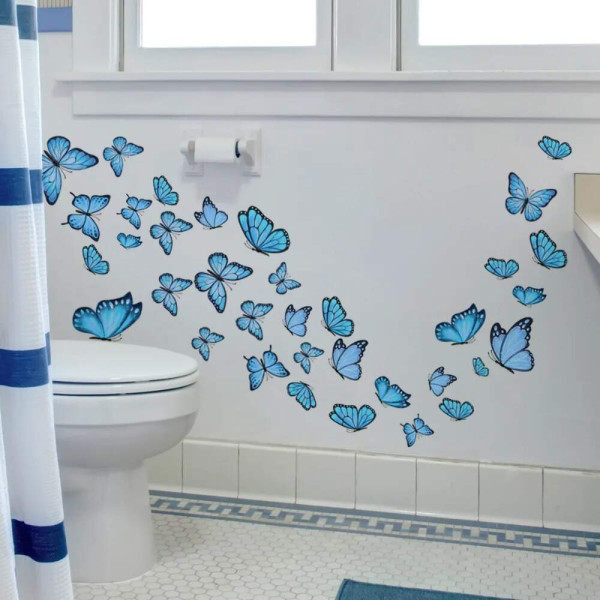 como evitar exagerar na decoracao de borboletas no banheiro