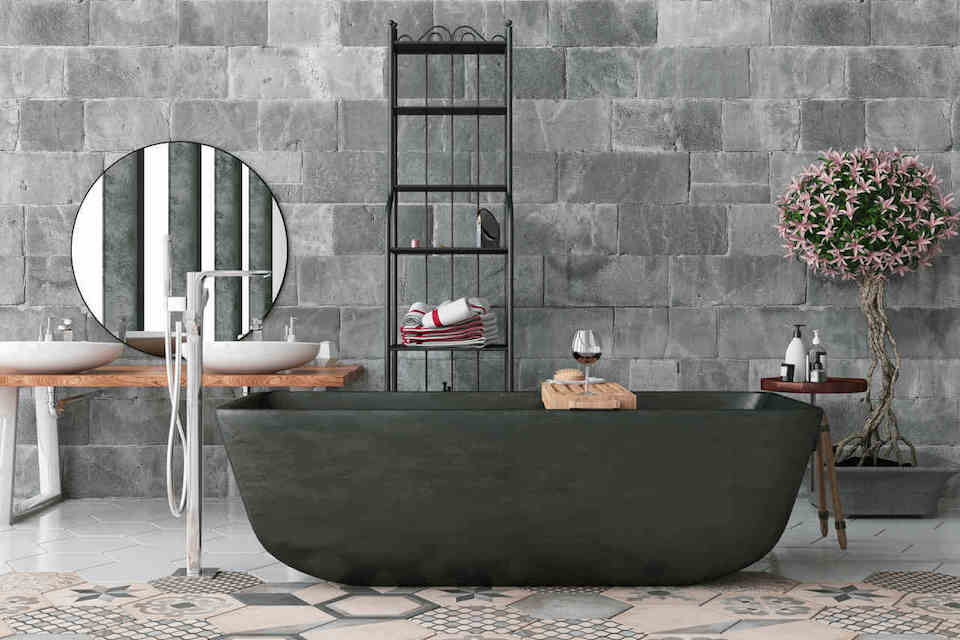 jardim de inverno em banheiro pequeno