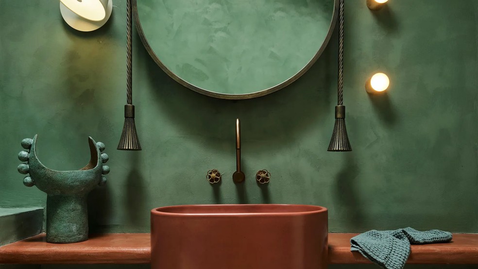 inspiração banheiro decoração grega