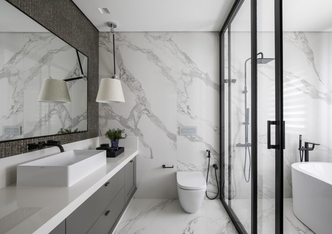 10 ideias banheiro monocromático elegante