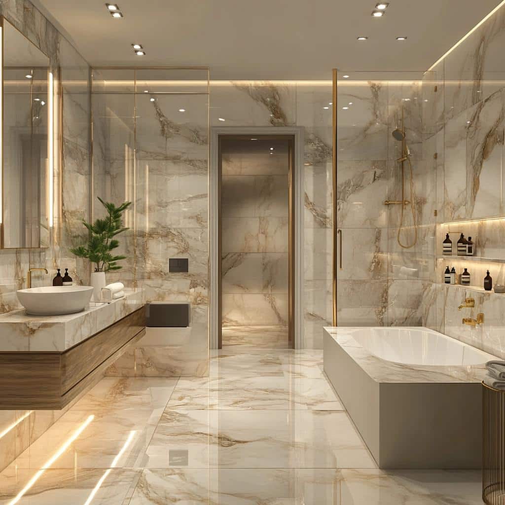 Guia Completo: Cores de Porcelanato Marmorizado para Ampliar e Modernizar seu Banheiro