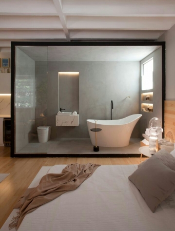 banheiro integrado ao quarto
