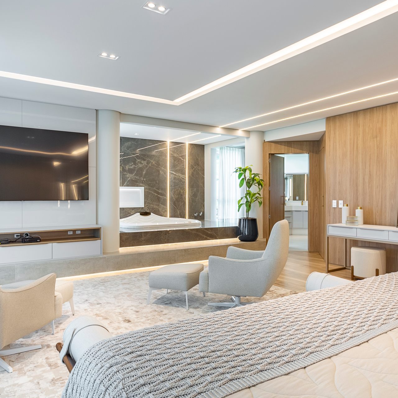 banheiro integrado ao quarto