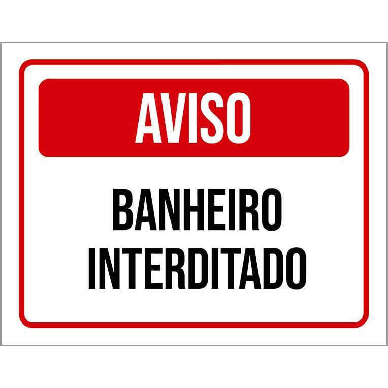 placa banheiro interditado para impressão