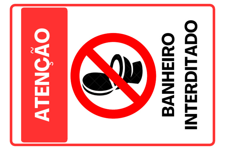 adesivo banheiro interditado