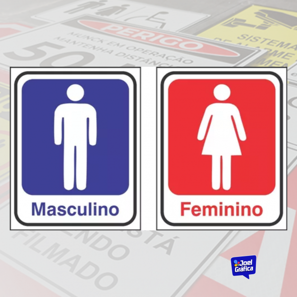 ideias de placas para banheiro masculino e feminino